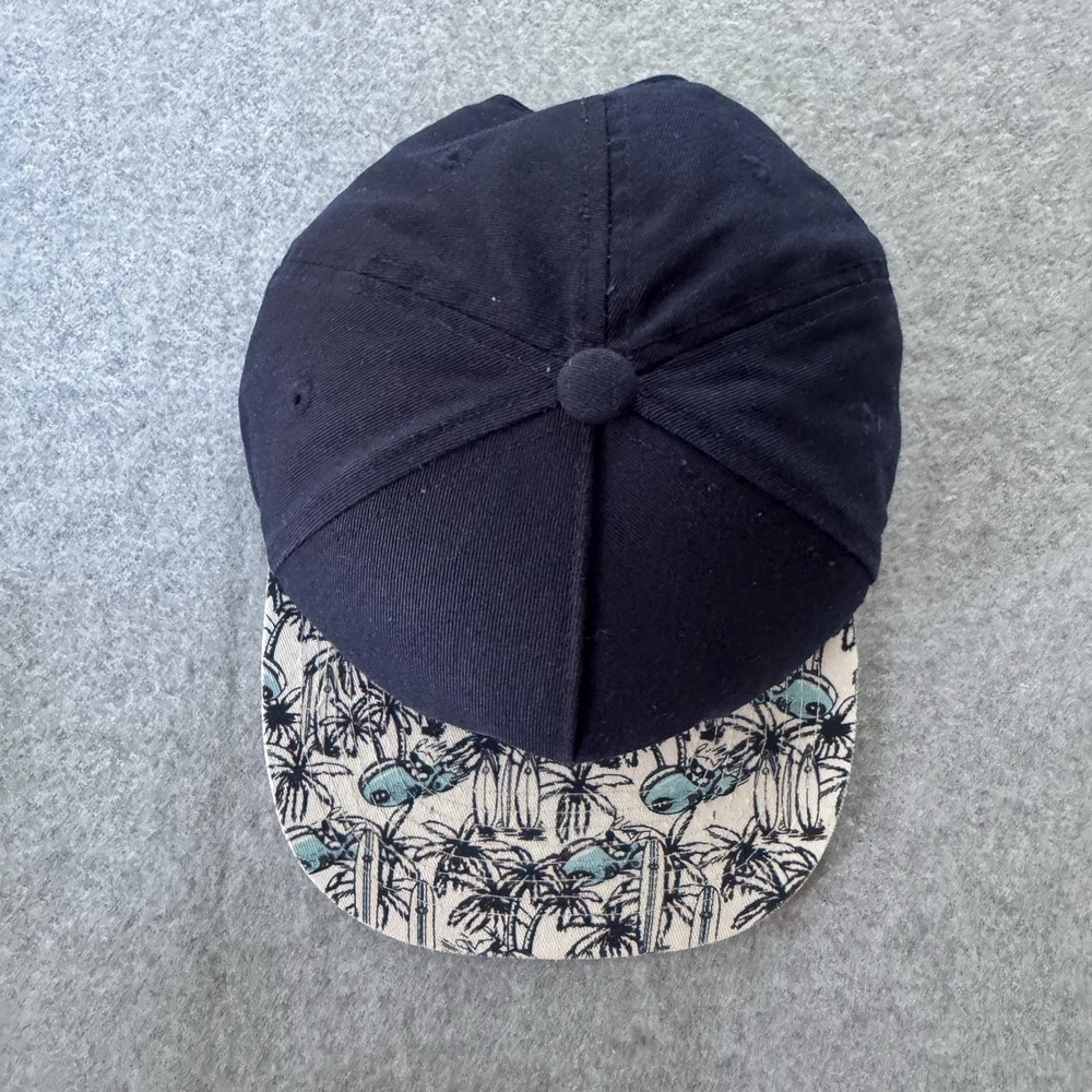 Disney Hat Cap Snap Back Blue Stitch Aloha Tropical Palm Brim One Size - Picture 4 of 10